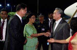 Chinese Foreign Minister arrives in SL on transit visit