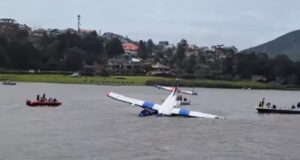 Seaplane crash at Nuwara Eliya’s Gregory Lake amid strong winds