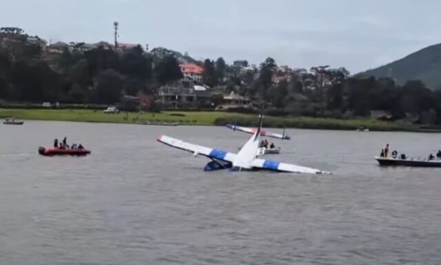 Seaplane crash at Nuwara Eliya’s Gregory Lake amid strong winds