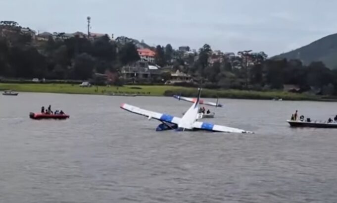 Seaplane crash at Nuwara Eliya’s Gregory Lake amid strong winds