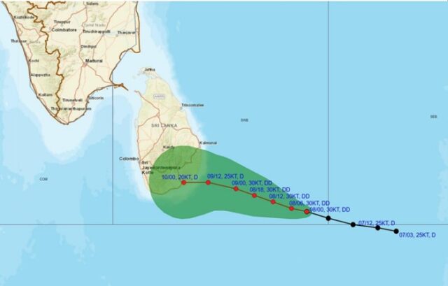 Deep depression expected to enter Sri Lanka’s coast tomorrow