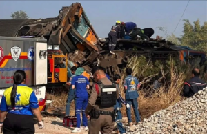 At least 22 people killed after crane falls on train in northeast Thailand