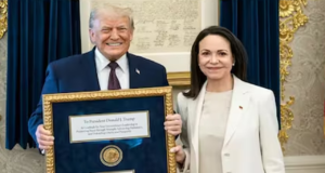 Venezuela: Machado presents Trump her Nobel Peace Prize