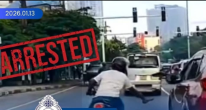 Police arrest motorcyclist after 4 vehicles attacked