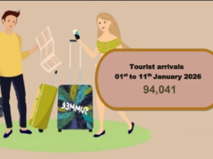 Over 94,000 tourists arrivals in the first 11 days of January