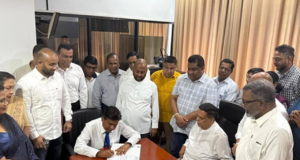 Wijeyadasa Rajapakshe assumes new role at SLFP